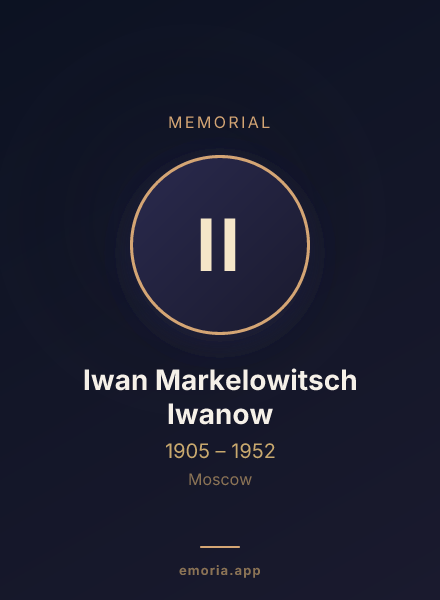 Memorial portrait of Iwan Markelowitsch Iwanow