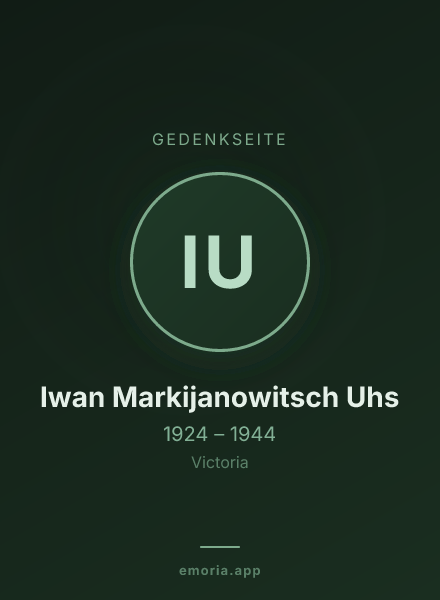 Gedenkportrait von Iwan Markijanowitsch Uhs