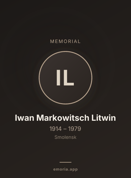 Memorial portrait of Iwan Markowitsch Litwin