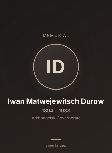 Memorial portrait of Iwan Matwejewitsch Durow