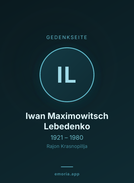Gedenkportrait von Iwan Maximowitsch Lebedenko