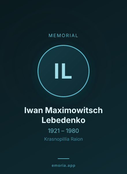 Memorial portrait of Iwan Maximowitsch Lebedenko