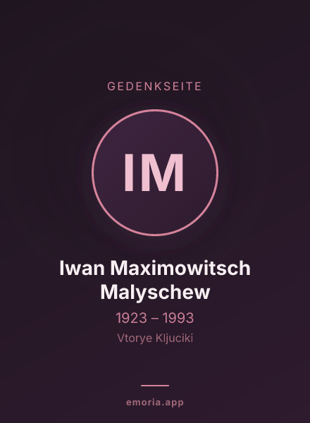 Gedenkportrait von Iwan Maximowitsch Malyschew