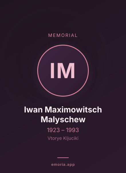 Memorial portrait of Iwan Maximowitsch Malyschew