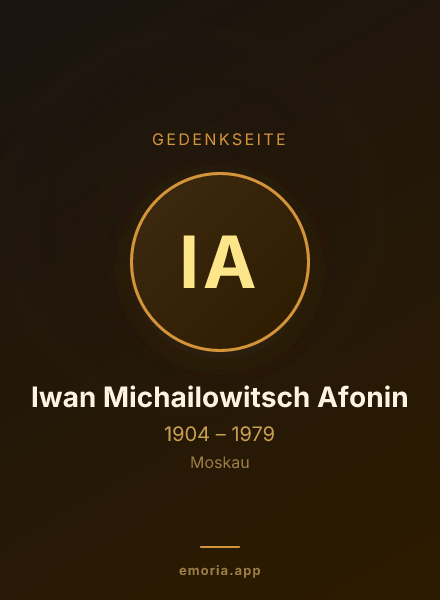 Gedenkportrait von Iwan Michailowitsch Afonin