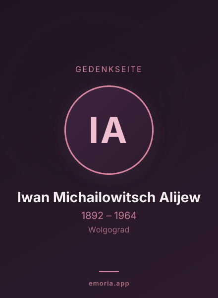 Gedenkportrait von Iwan Michailowitsch Alijew