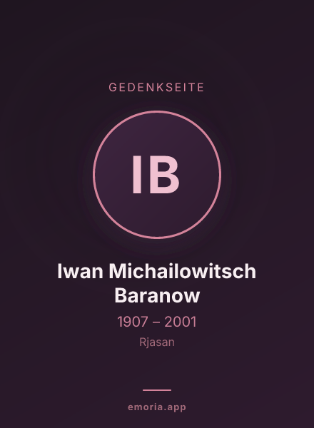 Gedenkportrait von Iwan Michailowitsch Baranow