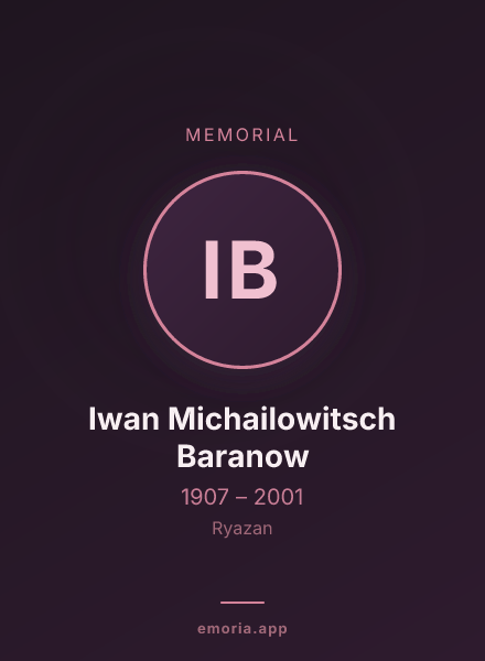 Memorial portrait of Iwan Michailowitsch Baranow