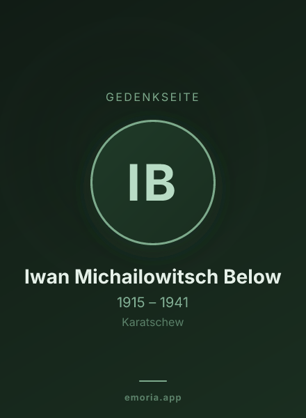 Gedenkportrait von Iwan Michailowitsch Below