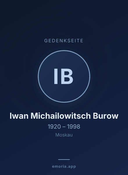 Gedenkportrait von Iwan Michailowitsch Burow