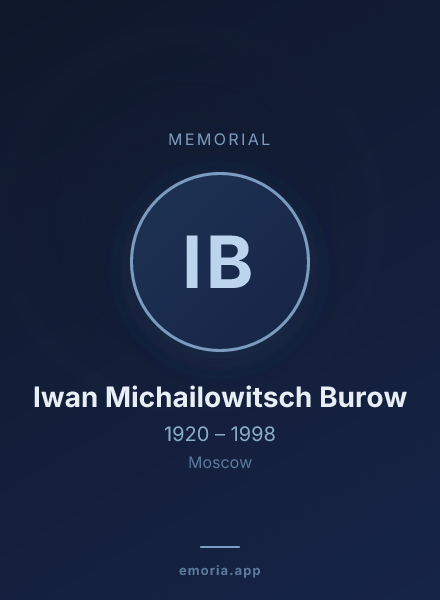 Memorial portrait of Iwan Michailowitsch Burow