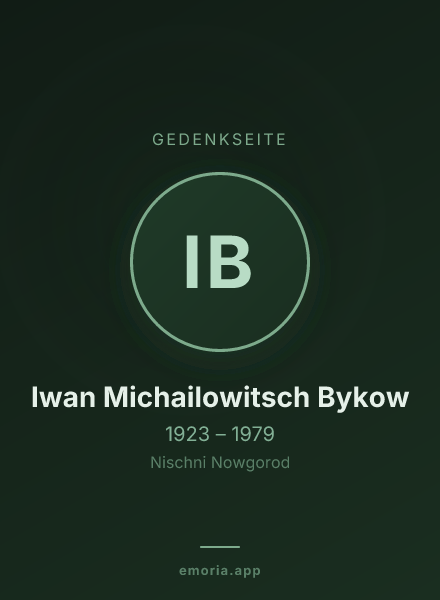 Gedenkportrait von Iwan Michailowitsch Bykow