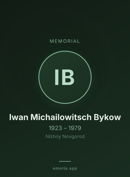 Memorial portrait of Iwan Michailowitsch Bykow