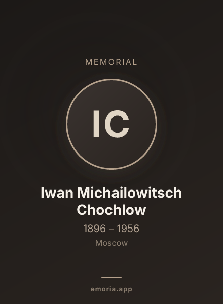 Memorial portrait of Iwan Michailowitsch Chochlow