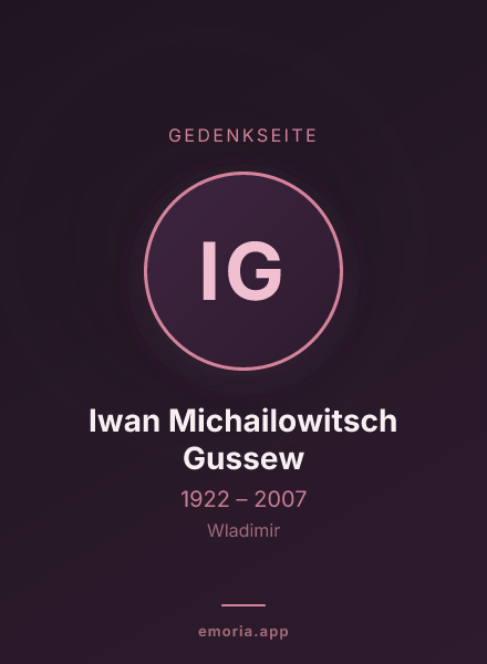 Gedenkportrait von Iwan Michailowitsch Gussew