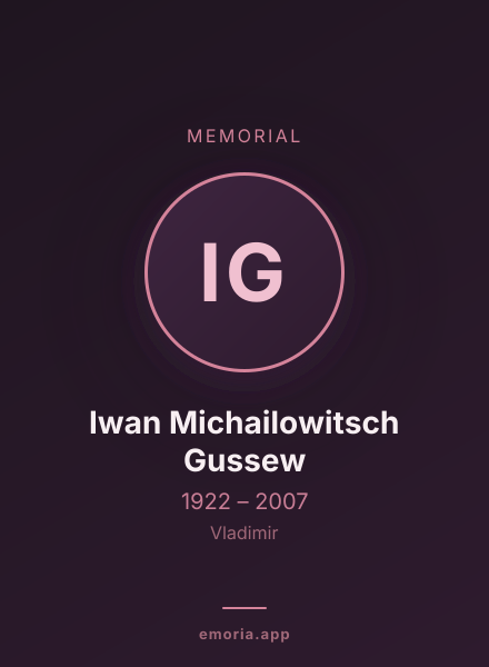 Memorial portrait of Iwan Michailowitsch Gussew