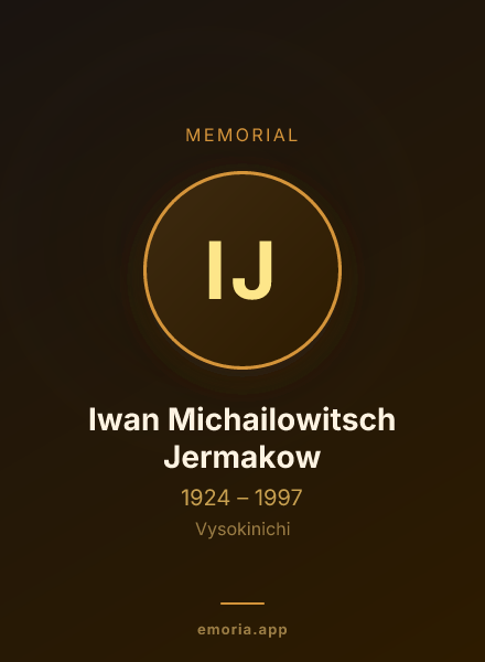 Memorial portrait of Iwan Michailowitsch Jermakow