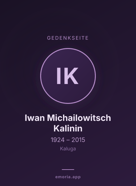 Gedenkportrait von Iwan Michailowitsch Kalinin
