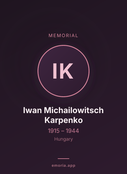 Memorial portrait of Iwan Michailowitsch Karpenko