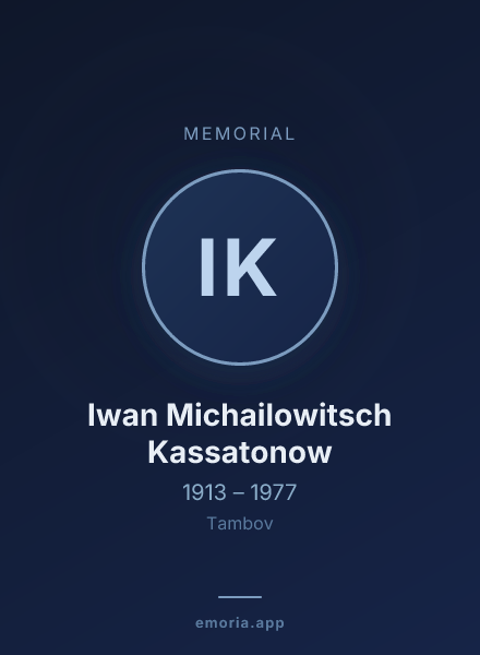 Memorial portrait of Iwan Michailowitsch Kassatonow
