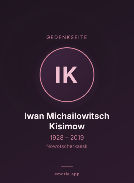 Gedenkportrait von Iwan Michailowitsch Kisimow