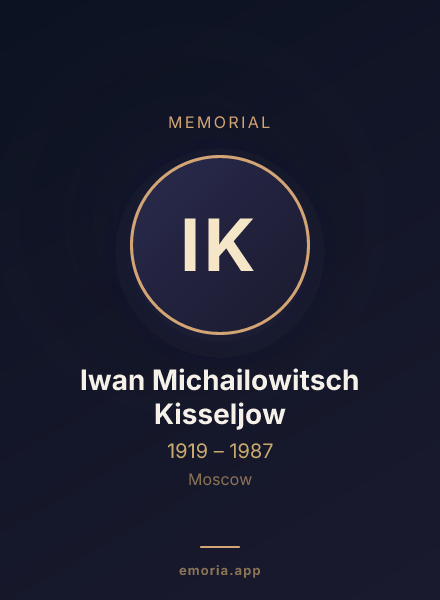 Memorial portrait of Iwan Michailowitsch Kisseljow