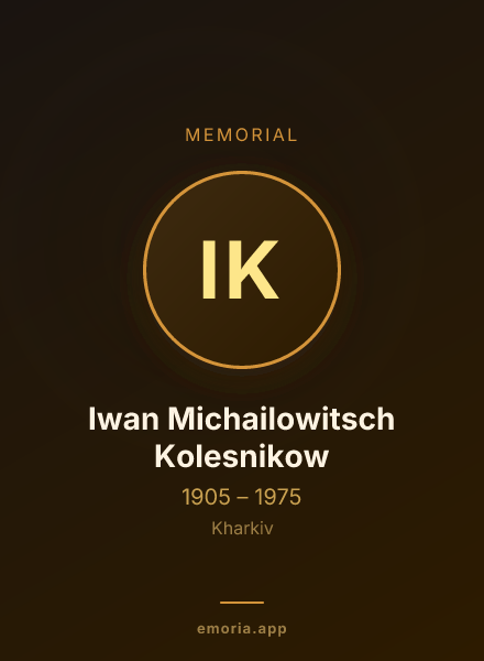 Memorial portrait of Iwan Michailowitsch Kolesnikow