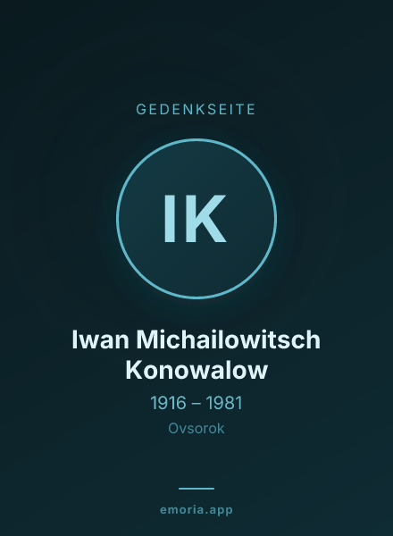 Gedenkportrait von Iwan Michailowitsch Konowalow