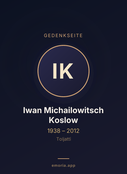 Gedenkportrait von Iwan Michailowitsch Koslow