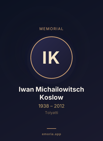 Memorial portrait of Iwan Michailowitsch Koslow