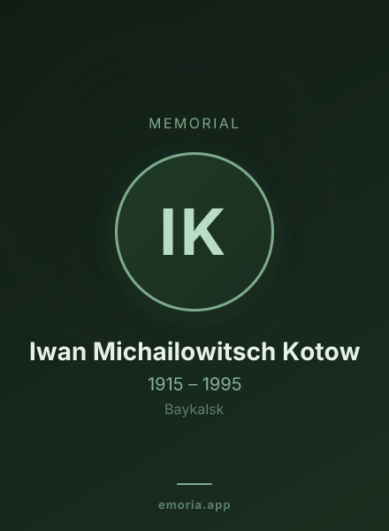 Memorial portrait of Iwan Michailowitsch Kotow