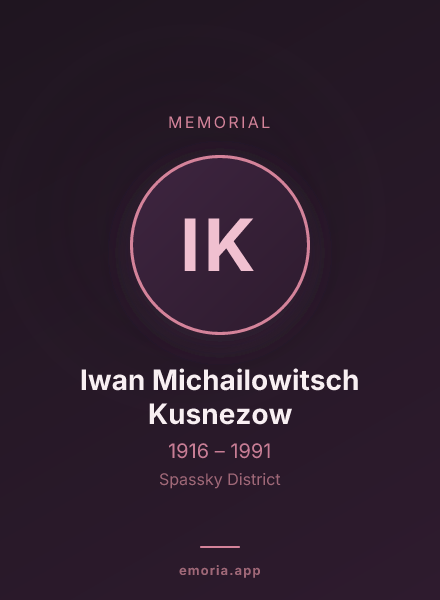 Memorial portrait of Iwan Michailowitsch Kusnezow