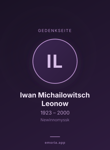 Gedenkportrait von Iwan Michailowitsch Leonow