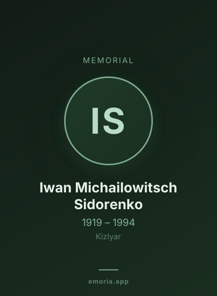 Memorial portrait of Iwan Michailowitsch Sidorenko