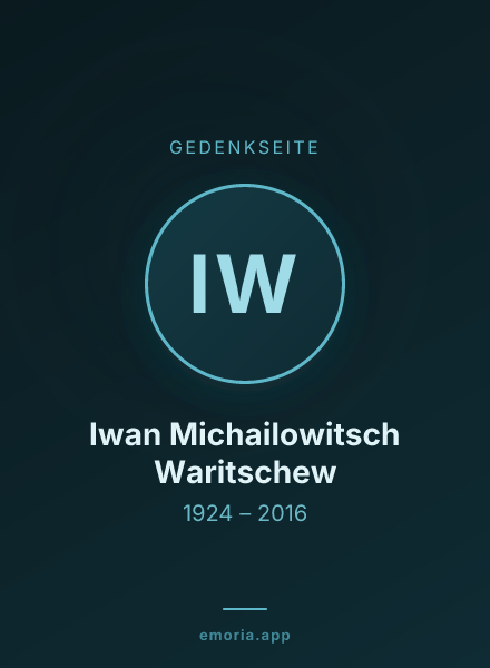 Gedenkportrait von Iwan Michailowitsch Waritschew