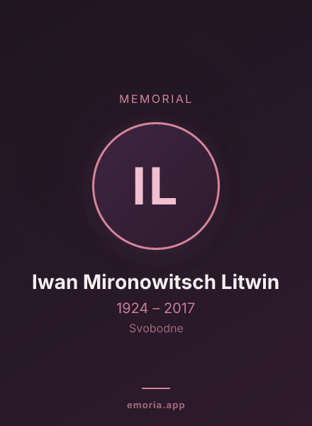 Memorial portrait of Iwan Mironowitsch Litwin