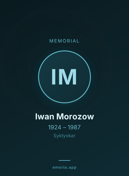 Memorial portrait of Iwan Morozow