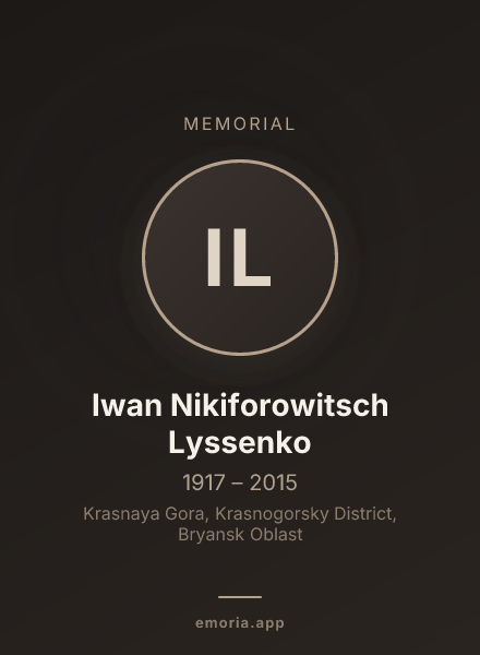 Memorial portrait of Iwan Nikiforowitsch Lyssenko