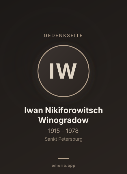 Gedenkportrait von Iwan Nikiforowitsch Winogradow