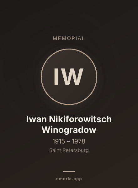 Memorial portrait of Iwan Nikiforowitsch Winogradow