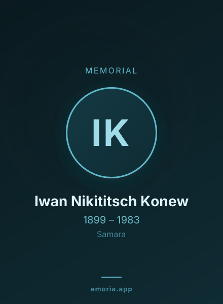 Memorial portrait of Iwan Nikititsch Konew