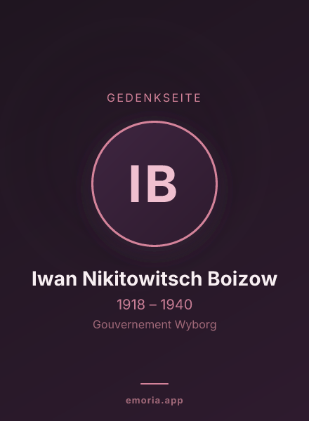 Gedenkportrait von Iwan Nikitowitsch Boizow