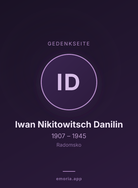 Gedenkportrait von Iwan Nikitowitsch Danilin
