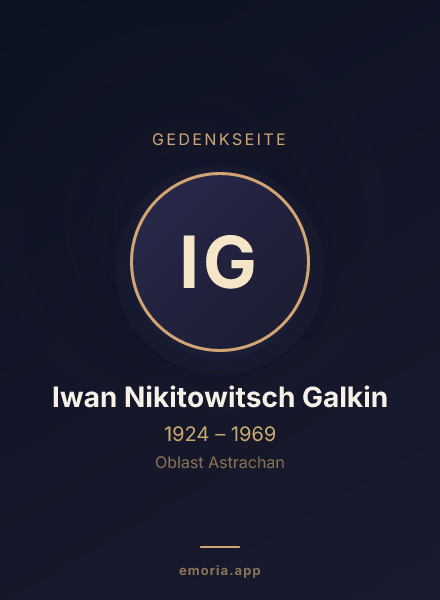 Gedenkportrait von Iwan Nikitowitsch Galkin