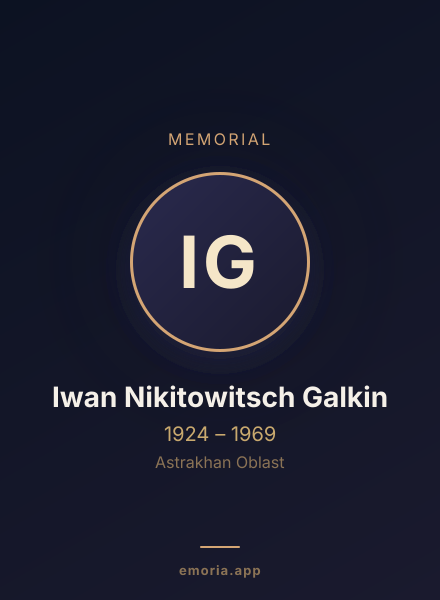 Memorial portrait of Iwan Nikitowitsch Galkin