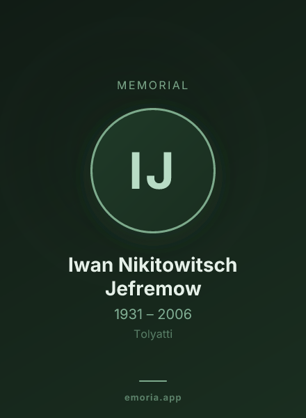 Memorial portrait of Iwan Nikitowitsch Jefremow