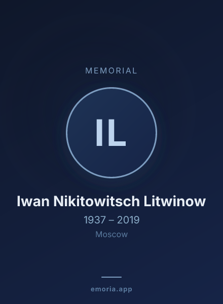 Memorial portrait of Iwan Nikitowitsch Litwinow