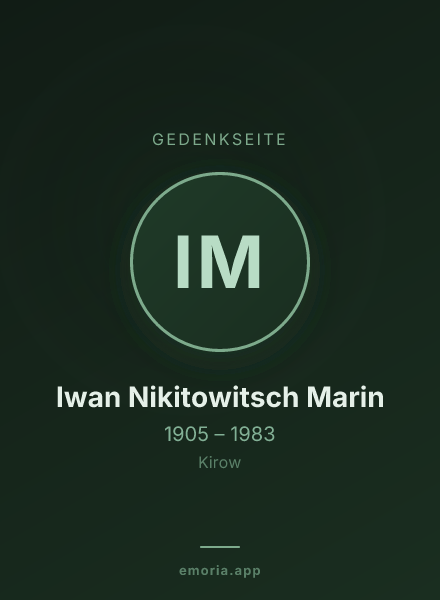 Gedenkportrait von Iwan Nikitowitsch Marin