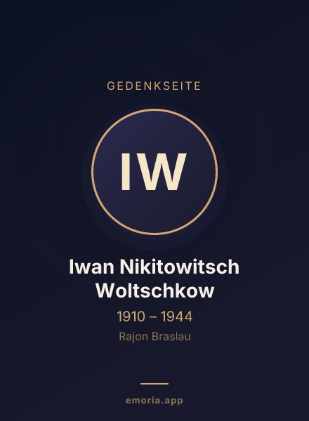 Gedenkportrait von Iwan Nikitowitsch Woltschkow
