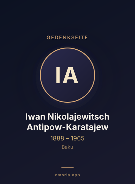 Gedenkportrait von Iwan Nikolajewitsch Antipow-Karatajew